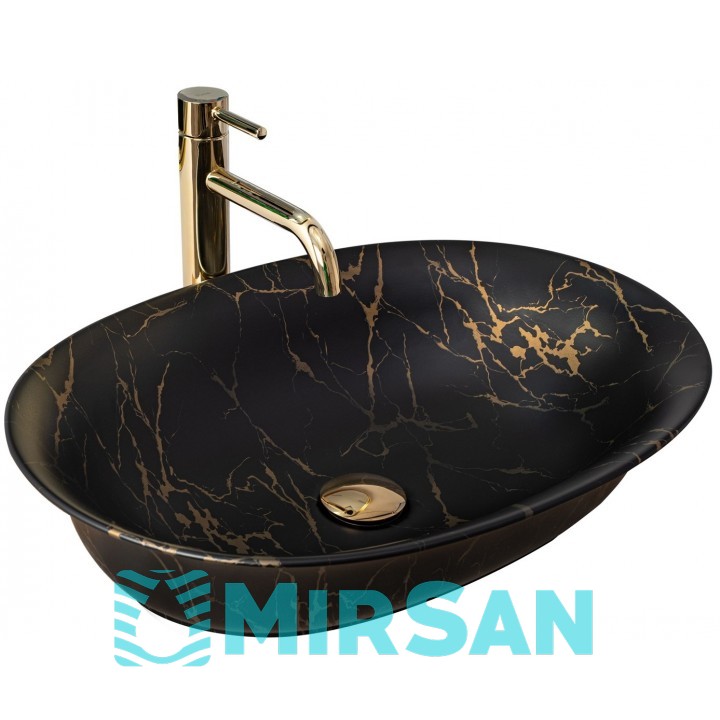 Умивальник (раковина) REA ROMA BLACK MARBLE MATT - на стільницю REA-U5609