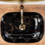 Умивальник на стільницю Rea Belinda Black Marble shiny