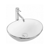Умивальник (раковина) REA SOFIA SILVER / WHITE накладний сріблястий / білий REA-U0420