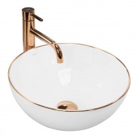 Умивальник (раковина) REA STELLA ROSE GOLD EDGE - на стільницю REA-U7444
