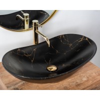 Умивальник на стільницю Rea Royal 60 Black Marble Mat REA-U7478
