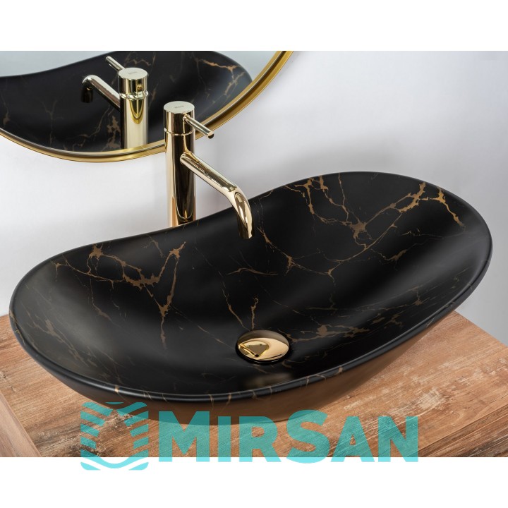 Умивальник на стільницю Rea Royal 60 Black Marble Mat REA-U7478