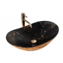 Умивальник (раковина) REA ROYAL IN BLACK MARBLE GOLD накладний REA-U8008