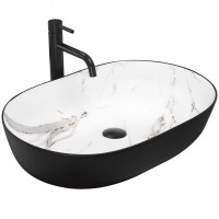 Умивальник (раковина) REA CLEO 61 BLACK/AIAX MATT - на стільницю REA-U6625