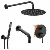 Душовий гарнітур REA LUNGO BLACK + BOX (кран для ванни) чорний матовий REA-P4112