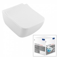 Унитаз подвесной Villeroy&Boch Venticello Direct Flush Ceramic Plus с крышкой SlimSeat в комплекте 4611RSR1