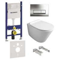 Подвесной унитаз Simas Gambassi GA18 с сидением и креплением+Инсталляция 4в1 Geberit Duofix 458.178.21.1