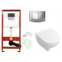 Инсталляция TECEbase kit 4в1 9400005 + Подвесной унитаз с крышкой Villeroy&Boch O.NOVO 5688НR01