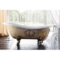 Акриловая ванна Treesse Epoca Impero Decoro 170x80xh72 см, фурнитура золото
