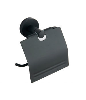 Тримач для туалетного паперу з кришкою VBI VENUS BLACK